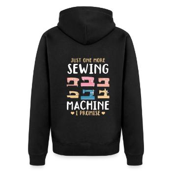 Juste une machine à coudre de plus, je vous le promets - Funny Sew - Veste à capuche bio Premium Unisexe - noir - Dos - Nico (187cm)