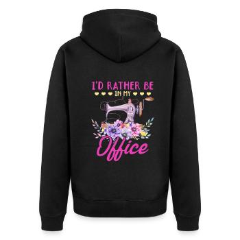 I'd rather be in my office - Seamstress Sewing Lov - Unisex Premium Organic Zip Hoodie - black - Back - Nico (187cm)