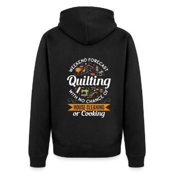 Prévisions du week-end : Quilting sans chance de maison - Veste à capuche bio Premium Unisexe - noir - Dos - Nico (187cm)
