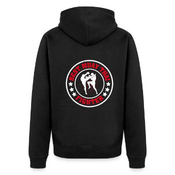 Combattant de Muay Thai - Meilleur combattant de Muay Thai - Veste à capuche bio Premium Unisexe - noir - Dos - Nico (187cm)