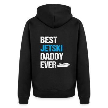 Best jetski Daddy Ever - Jetski Racing Daddy Jetsk - Unisex Premium Bio Zip Hoodie - Schwarz - Hinten - Nico (187cm)