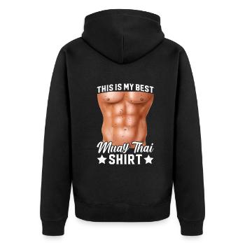 C’est ma meilleure chemise de Muay Thai Muay Thai Fighter - Veste à capuche bio Premium Unisexe - noir - Dos - Nico (187cm)