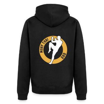 Combattant de Muay Thai Daddy Muay Thai Dad - Veste à capuche bio Premium Unisexe - noir - Dos - Nico (187cm)