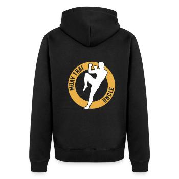 Oncle combattant de Muay Thai Oncle Muay Thai - Veste à capuche bio Premium Unisexe - noir - Dos - Nico (187cm)