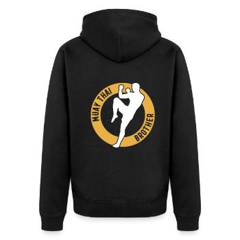 Frère combattant de Muay Thai Frère de Muay Thai - Veste à capuche bio Premium Unisexe - noir - Dos - Nico (187cm)