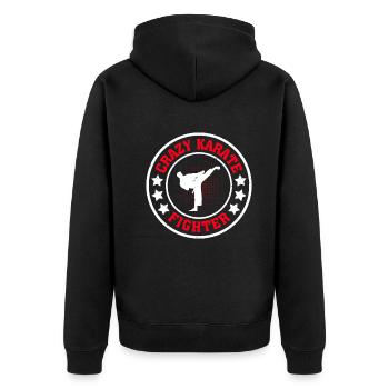 Crazy Karate Fighter - Karate Fighting Karate Figh - Unisex Premium Organic Zip Hoodie - black - Back - Nico (187cm)