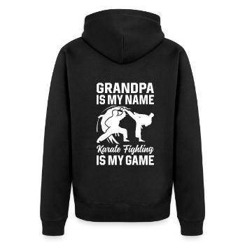 Karaté Grand-père est mon nom Karaté de combat est mon ga - Veste à capuche bio Premium Unisexe - noir - Dos - Nico (187cm)