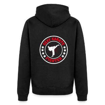 Sexy Karate Fighter - Karate Fighting Karate Fight - Unisex Premium Organic Zip Hoodie - black - Back - Nico (187cm)