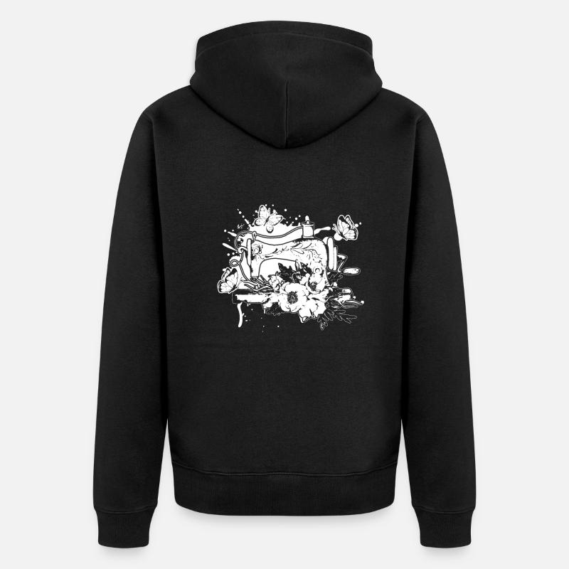 Sewing Lover Sewing Machine - Unisex Premium Bio Zip Hoodie - Schwarz