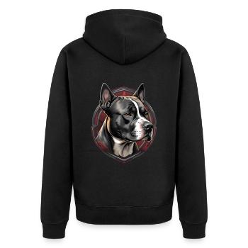 Tête de Staffordshire américain - Veste à capuche bio Premium Unisexe - noir - Dos - Nico (187cm)