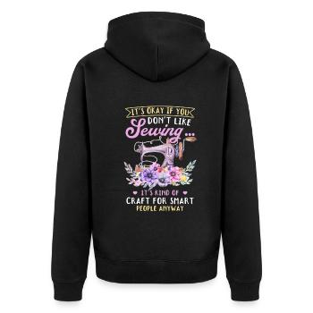 Ce n’est pas grave si vous n’aimez pas coudre.... Drôle de Sewin - Veste à capuche bio Premium Unisexe - noir - Dos - Nico (187cm)