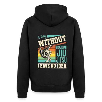 Une journée sans Jiu Jitsu Brésilien, je n’en ai aucune idée - Veste à capuche bio Premium Unisexe - noir - Dos - Nico (187cm)