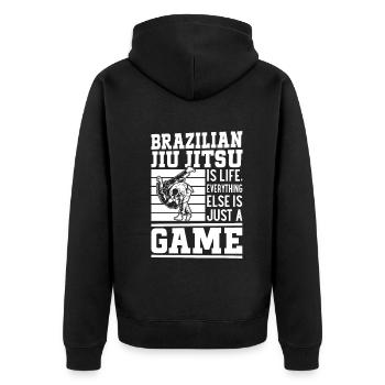 Le Jiu Jitsu Brésilien, c’est la vie, tout le reste n’est que jus - Veste à capuche bio Premium Unisexe - noir - Dos - Nico (187cm)