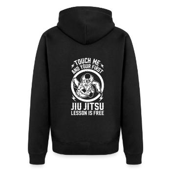 Touch me et votre première leçon de Jiu Jitsu est gratuite - - Veste à capuche bio Premium Unisexe - noir - Dos - Nico (187cm)