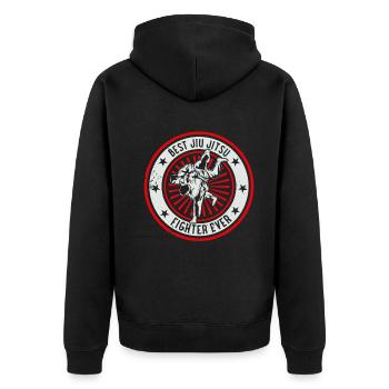 Jiu Jitsu fighting - Best Jiu Jitsu Fighter ever - Unisex Premium Organic Zip Hoodie - black - Back - Nico (187cm)