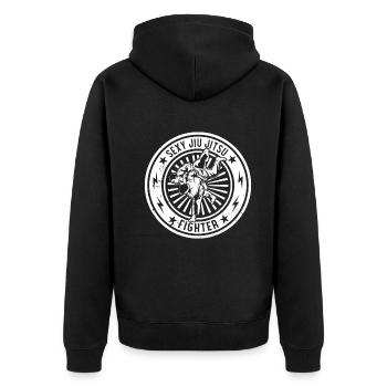 Funny Brazilian Jiu Jitsu - Sexy Jiu Jitsu Fighter - Unisex Premium Organic Zip Hoodie - black - Back - Nico (187cm)