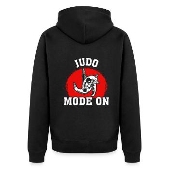 Judo Mode On Funny Judo fighting - Unisex Premium Organic Zip Hoodie - black - Back - Nico (187cm)