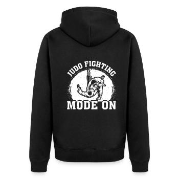 Judo fighting Mode On - Funny Judo Fighter - Unisex Premium Organic Zip Hoodie - black - Back - Nico (187cm)