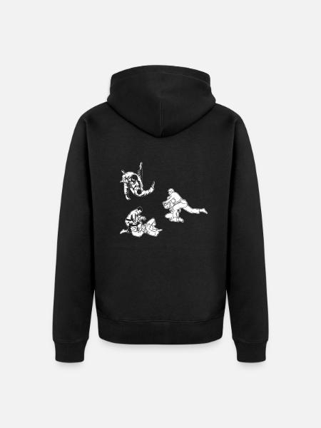 Judo combattant Judo Silhouette Judo - Veste à capuche bio Premium Unisexe - noir
