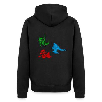 Judo fighter Judo Silhouette Judo Judoka - Unisex Premium Bio Zip Hoodie - Schwarz - Hinten - Nico (187cm)