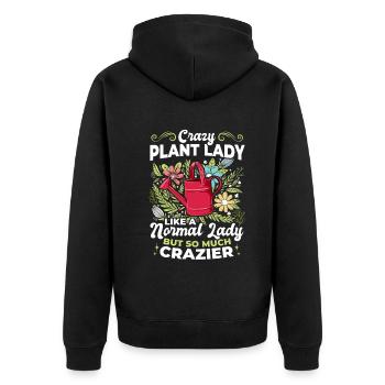 Plante folle dame Jardinière Fille - Veste à capuche bio Premium Unisexe - noir - Dos - Nico (187cm)