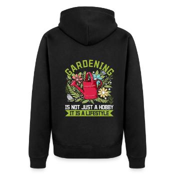 Le jardinage n’est pas seulement un passe-temps, c’est un mode de vie - - Veste à capuche bio Premium Unisexe - noir - Dos - Nico (187cm)