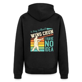 Une journée sans Wing Chun dont je n’ai aucune idée - Wing Chun - Veste à capuche bio Premium Unisexe - noir - Dos - Nico (187cm)