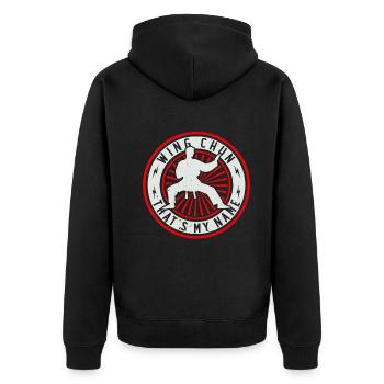 Wing Chun that's my game - Wing Chun - Unisex Premium Organic Zip Hoodie - black - Back - Nico (187cm)