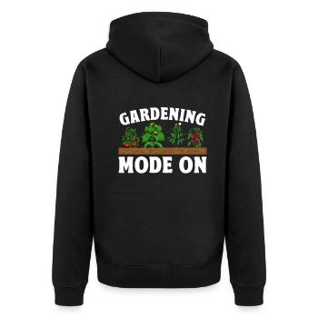 Gardening Mode On - Gardener Gardening Landscaper - Unisex Premium Bio Zip Hoodie - Schwarz - Hinten - Nico (187cm)