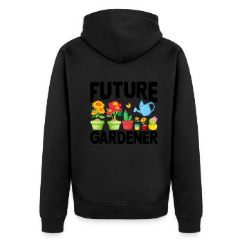 Jardinage Bébé Futur jardinier - Veste à capuche bio Premium Unisexe - noir - Dos - Nico (187cm)