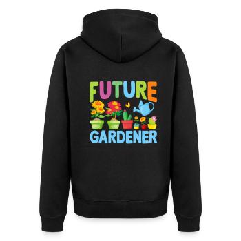 Jardinage Bébé Futur jardinier Bébé jardinier - Veste à capuche bio Premium Unisexe - noir - Dos - Nico (187cm)
