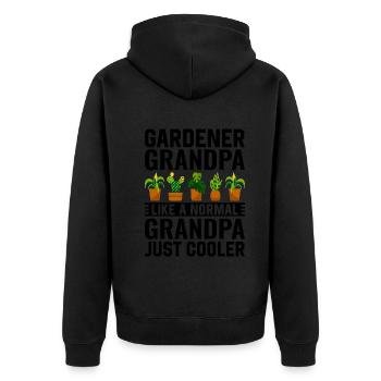 Jardinier Papi comme un Papi normal juste plus frais - Veste à capuche bio Premium Unisexe - noir - Dos - Nico (187cm)