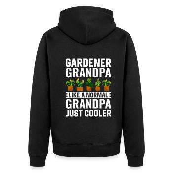 Jardinier Papi comme un Papi normal juste plus frais - Veste à capuche bio Premium Unisexe - noir - Dos - Nico (187cm)