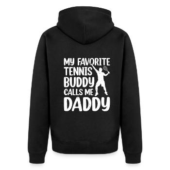 Mon copain de tennis préféré m’appelle Daddy Tennis Pla - Veste à capuche bio Premium Unisexe - noir - Dos - Nico (187cm)