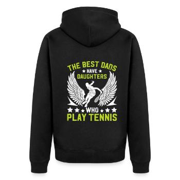 Tennis Daddy - Les meilleurs papas ont des filles qui pl - Veste à capuche bio Premium Unisexe - noir - Dos - Nico (187cm)