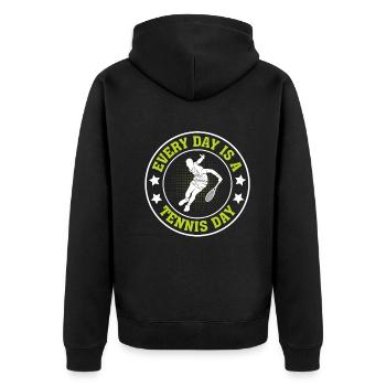 Chaque jour est une journée de tennis - Tennis Lover Tennis Pl - Veste à capuche bio Premium Unisexe - noir - Dos - Nico (187cm)