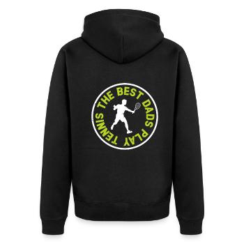 The best dads play Tennis - Tennis Player Daddy Te - Unisex Premium Bio Zip Hoodie - Schwarz - Hinten - Nico (187cm)