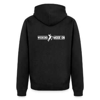 Weekend Mode On - Tennis Lover Tennis Player - Unisex Premium Bio Zip Hoodie - Schwarz - Hinten - Nico (187cm)
