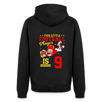 9th Birthday Football player - Unisex Premium Organic Zip Hoodie - black - Back - Nico (187cm)