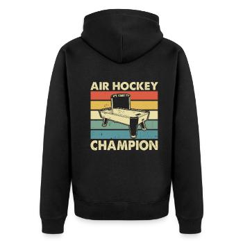 Air Hockey Champion - Air Hockey Player Air Hockey - Unisex Premium Organic Zip Hoodie - black - Back - Nico (187cm)