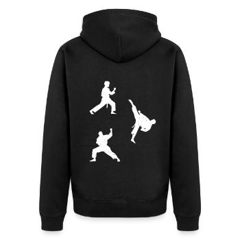 Silhouettes de combattant de taekwondo Silhouette de taekwondo - Veste à capuche bio Premium Unisexe - noir - Dos - Nico (187cm)