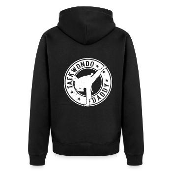 Taekwondo Papa Taekwondo Combattant Taekwondo Papa - Veste à capuche bio Premium Unisexe - noir - Dos - Nico (187cm)