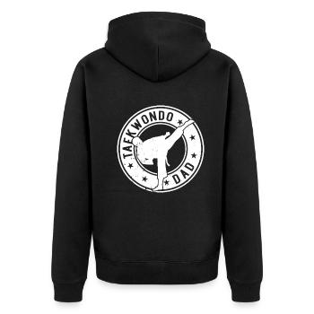 Taekwondo Papa Taekwondo Combattant Taekwondo Papa - Veste à capuche bio Premium Unisexe - noir - Dos - Nico (187cm)