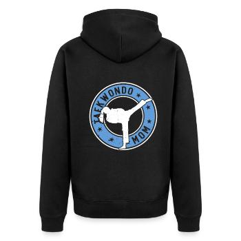 Taekwondo Mom Taekwondo Fighter Taekwondo - Unisex Premium Organic Zip Hoodie - black - Back - Nico (187cm)