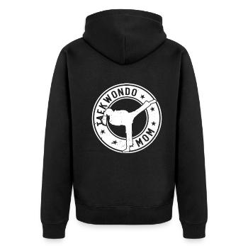Taekwondo Maman Taekwondo Combattante Taekwondo Maman - Veste à capuche bio Premium Unisexe - noir - Dos - Nico (187cm)