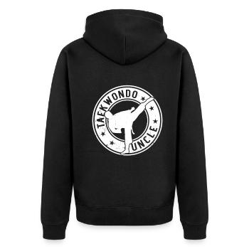 Taekwondo Uncle Taekwondo Fighter Taekwondo Uncle - Unisex Premium Bio Zip Hoodie - Schwarz - Hinten - Nico (187cm)