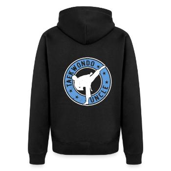 Taekwondo Uncle Taekwondo Fighter Taekwondo - Unisex Premium Organic Zip Hoodie - black - Back - Nico (187cm)