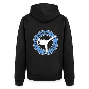 Taekwondo Sister Taekwondo Fighter Taekwondo - Unisex Premium Organic Zip Hoodie - black - Back - Nico (187cm)