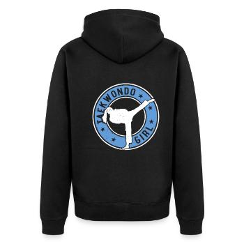 Taekwondo Girl Taekwondo Fighter Taekwondo - Unisex Premium Organic Zip Hoodie - black - Back - Nico (187cm)