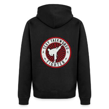 Combattante de taekwondo sexy - Arts martiaux de taekwondo - Veste à capuche bio Premium Unisexe - noir - Dos - Nico (187cm)
